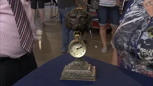 Appraisal: Paperweight Clock with Polished Stone Stand, ca. 