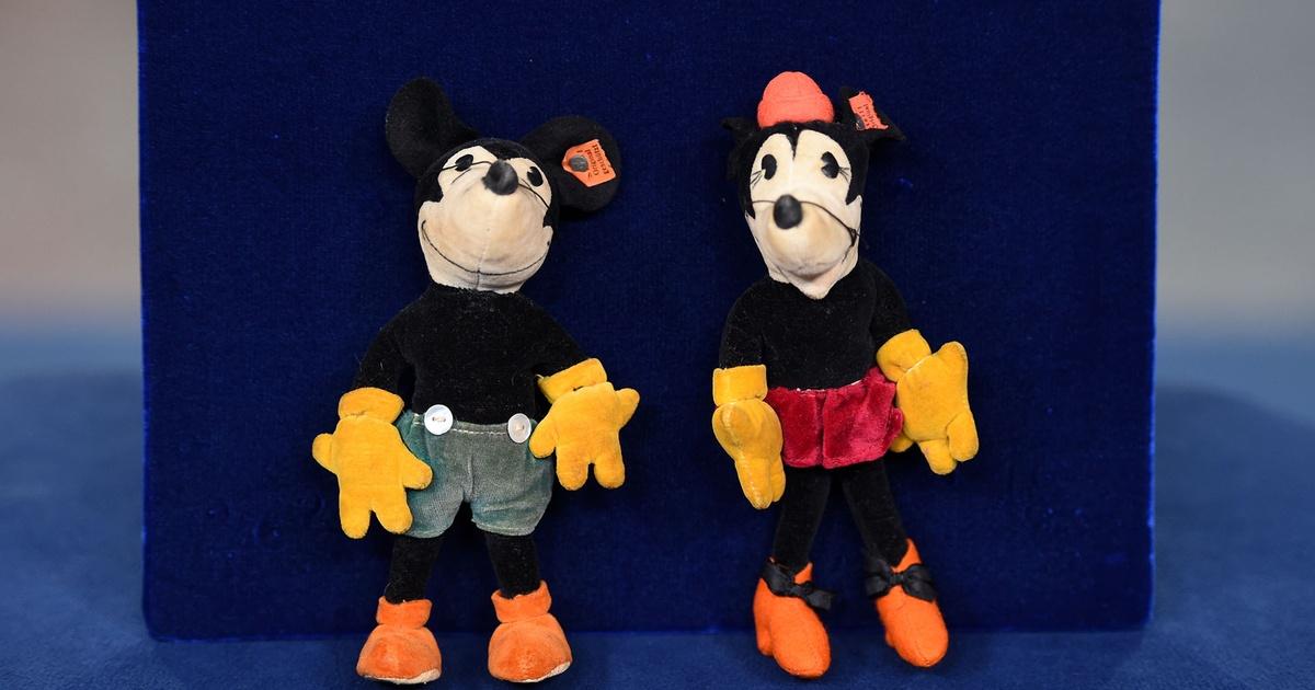 old mickey and minnie dolls