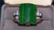 Appraisal: Chinese Jadeite & Diamond Ring