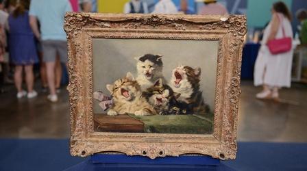 Appraisal: Julius Adam II "Kitten Symphony" Oil Painting