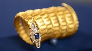 Appraisal: English Gold & Sapphire Snake Bracelet, ca. 1875