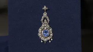 Appraisal: Sapphire, Pearl & Diamond Pendant, ca. 1920