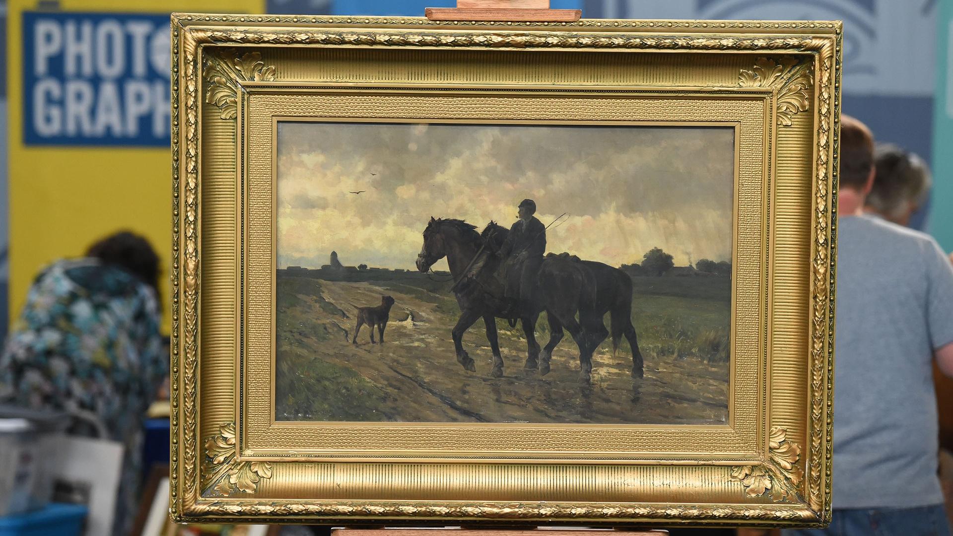 Appraisal Frans van Leemputten Oil Painting, ca. 1875 Antiques