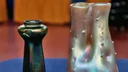 Appraisal: Bohemian & Loetz Iridescent Vases