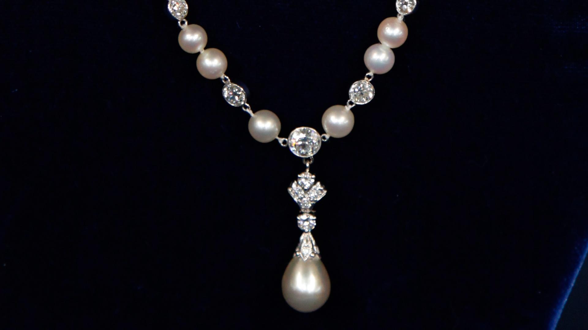 pearl and diamond necklace tiffany