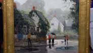 Appraisal: Anthony Thieme Oil on canvas "Rainy Day," ca. 193