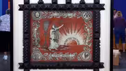 Appraisal: Tramp Art Frame with Scarf, ca. 1900
