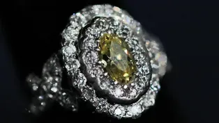 Appraisal: Yellow Diamond & Platinum Ring, ca. 1915