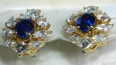 Appraisal: Cartier Paris Saphire & Diamond Earrings