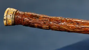 Appraisal: 1881 Carved & Polychromed Cane