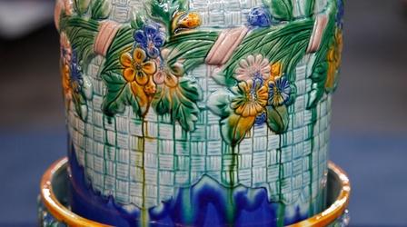 Video thumbnail: Antiques Roadshow Appraisal: Reproduction Victorian Majolica Cheese Stand