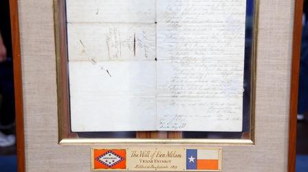 Video thumbnail: Antiques Roadshow Appraisal: 1834 Ben Rush Milam Signed Manuscript Document