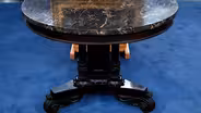 Appraisal: Empire Mahogany Marble-Top Table & Portrait...