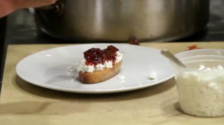 Video thumbnail: A Chef's Life Mulled Muscadine on Crostini with Goat Cheese