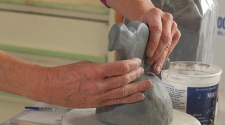 Video thumbnail: Craft in America Ceramic artist Susan Garson builds a bird menorah