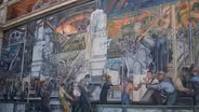 Josephine Shea & Graham Beal on the Diego Rivera mural