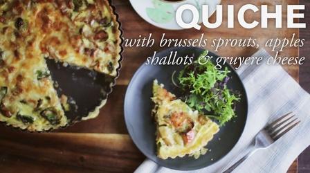 Video thumbnail: Farm to Table Family Quiche with Brussels Sprouts, Apples & Shallots