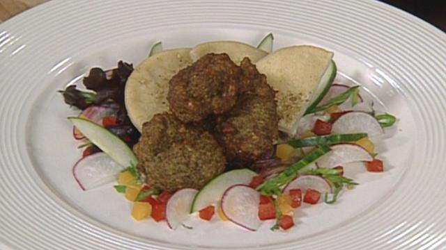 In Julia's Kitchen With Master Chefs | Eggplant Falafel with Tahini Dressing with Monique Barbeau