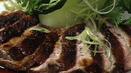 Video thumbnail: In Julia's Kitchen With Master Chefs Muscovy Duck Breast with Chinese Spices with Alfred Portale