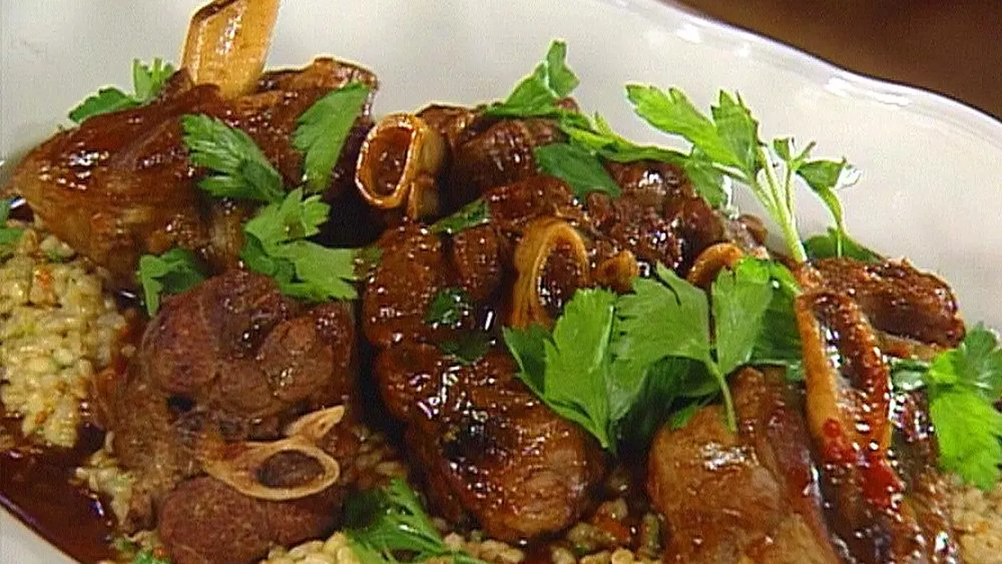 Braised Lamb Shank on Barley Risotto with Joachim Splichal