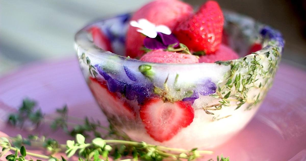 Kitchen Strawberry Rhubarb Sorbet in Ice Bowls Season 1