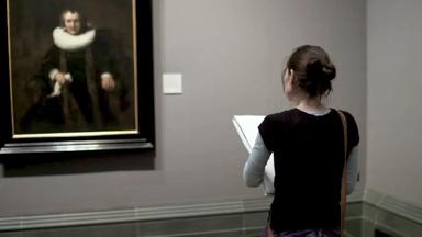 An Artist Sketching in the National Gallery