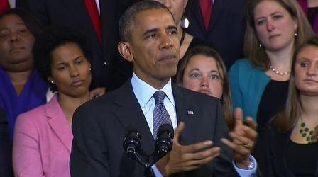 Video thumbnail: PBS NewsHour Obama defends ACA benefits, confronts cancellation claims