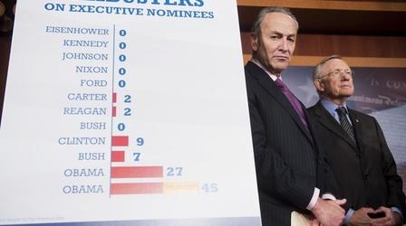 Video thumbnail: PBS NewsHour 'Nuclear option' for federal nominations inflames debate