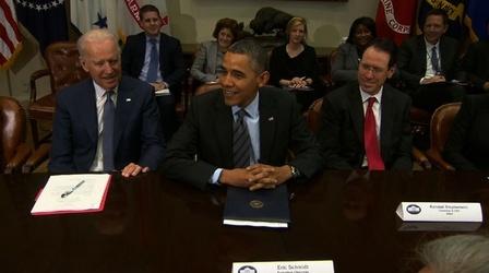 Video thumbnail: PBS NewsHour Tech titans visit White House to talk surveillance reform