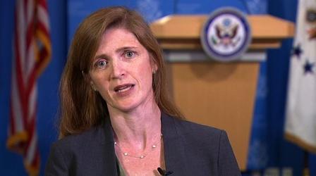Video thumbnail: PBS NewsHour UN Ambassador Power: 'Relentless' diplomacy in South Sudan