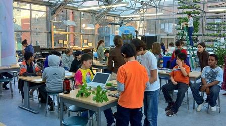 Video thumbnail: PBS NewsHour Greenhouse labs spur student learning on Manhattan rooftops