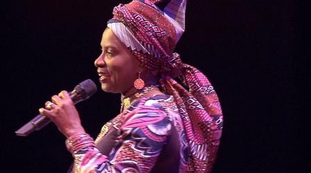 Video thumbnail: PBS NewsHour Angélique Kidjo creates human connections through song