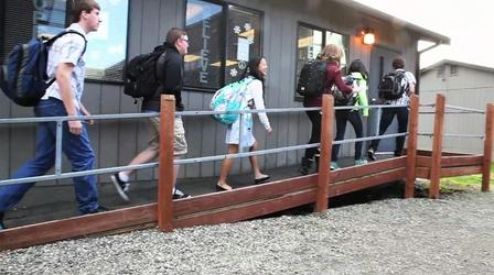 Video thumbnail: PBS NewsHour Temporary portable classrooms get sustainable makeover