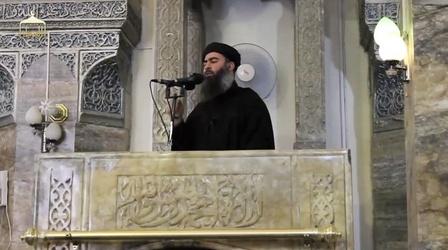 Video thumbnail: PBS NewsHour Islamic State militant leader makes rare appearance