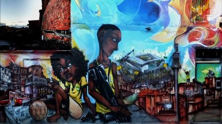 Video thumbnail: PBS NewsHour Graffiti artists in Brazil combat violence against women