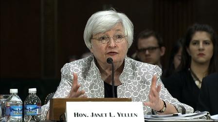 Video thumbnail: PBS NewsHour Yellen cautions against being overly-optimistic