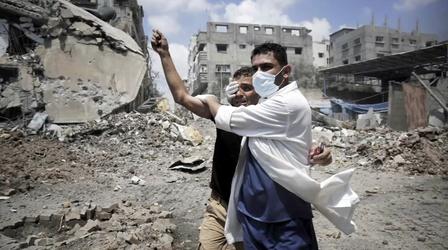 Video thumbnail: PBS NewsHour Locals struggle to escape violence in Gaza after bloody day