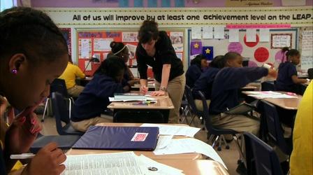 Video thumbnail: PBS NewsHour Charter and traditional schools bridge divide under one roof