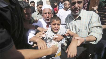 Video thumbnail: PBS NewsHour Violence in Gaza muddles long-term peace talks