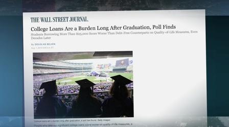 Video thumbnail: PBS NewsHour Poll: Student loan debt undermines graduate happiness
