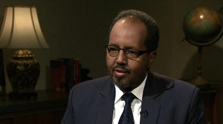 Video thumbnail: PBS NewsHour Somalia’s president on challenges to building democracy