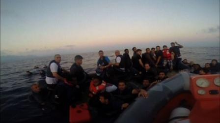 Video thumbnail: PBS NewsHour Refugees risk drowning, abuse to flee Mideast conflicts