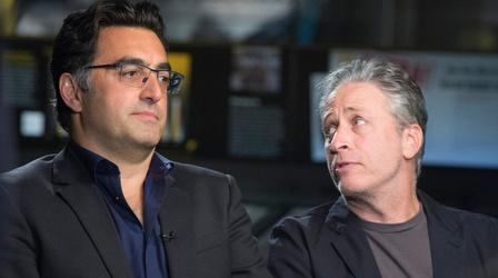 Jon Stewart, Maziar Bahari on satire in the face of darkness