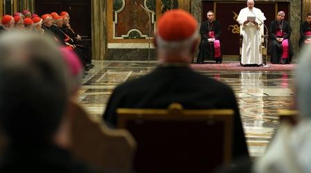 Video thumbnail: PBS NewsHour Pope chides Curia for greed, gossip and getting ahead