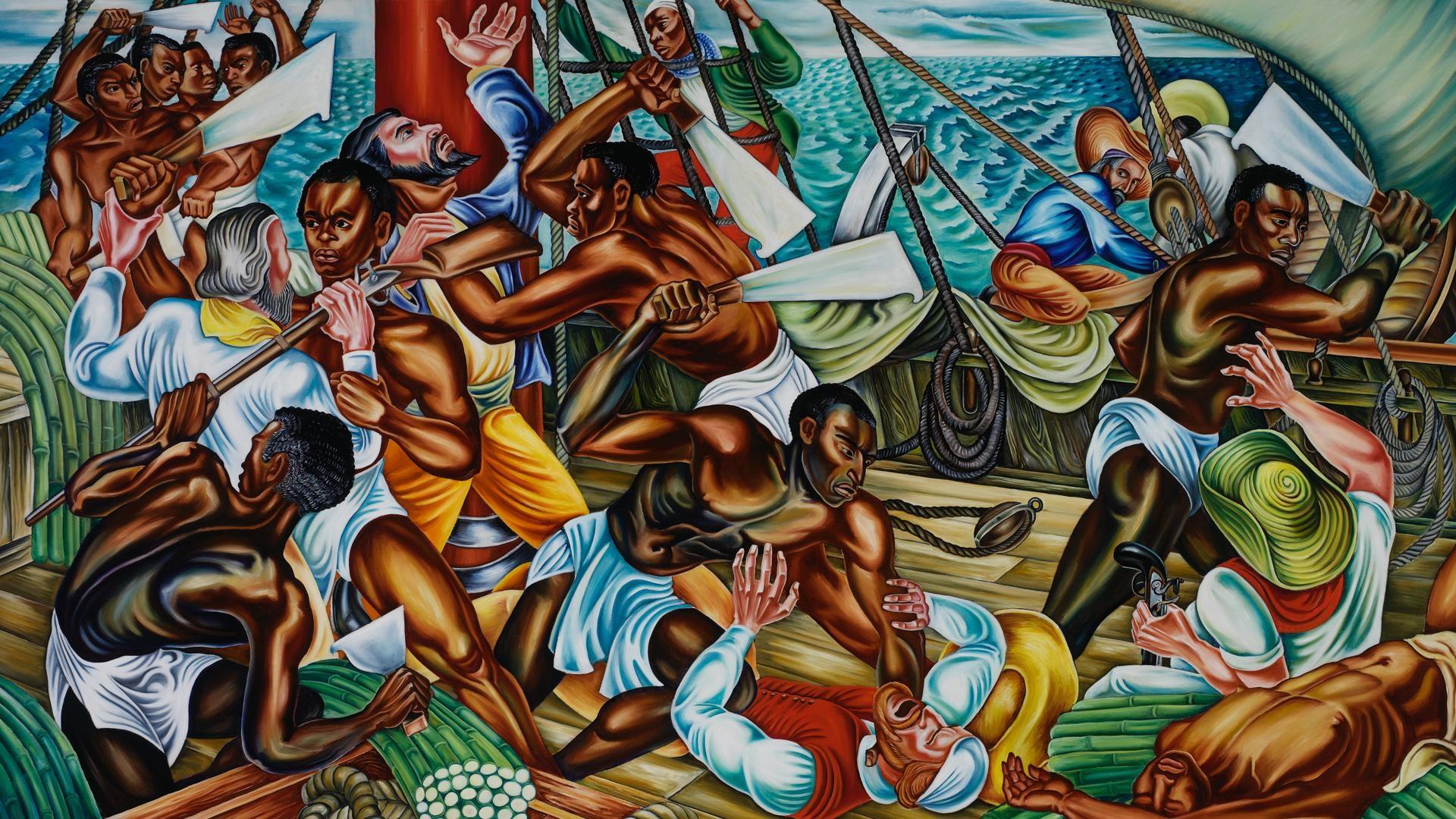 African captives rise up against slavery in Talladega murals