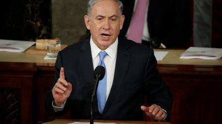 Video thumbnail: PBS NewsHour Netanyahu urges more Iran sanctions, no deal in U.S. speech
