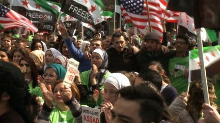 Video thumbnail: PBS NewsHour Syrian Americans rally against Assad, Islamic State