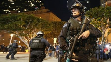 Video thumbnail: PBS NewsHour Will banning military-style gear for police reduce tensions?