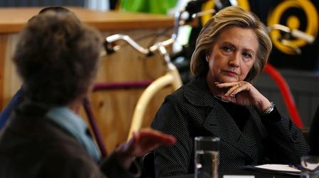 Video thumbnail: PBS NewsHour Questions keep coming for Clinton about emails and money