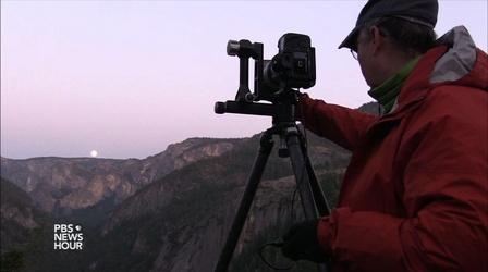 Video thumbnail: PBS NewsHour Photographers chase Yosemite’s rare moonlight rainbows